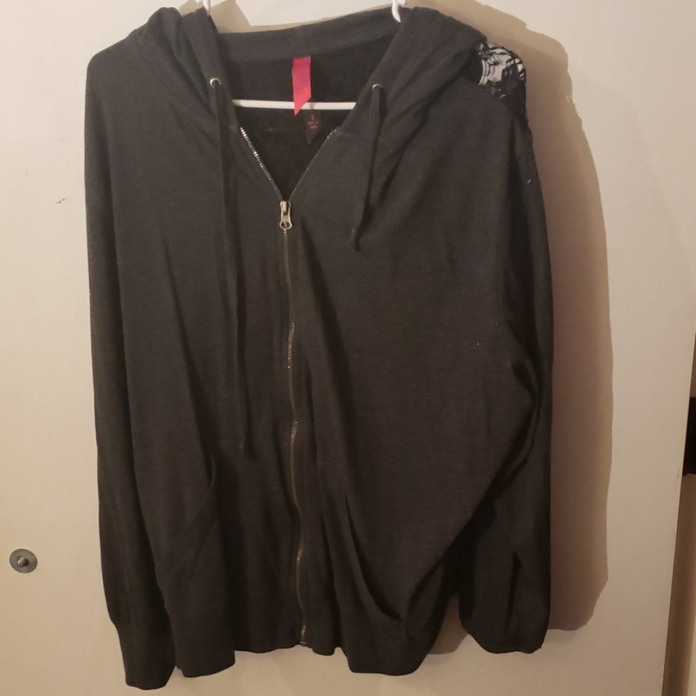 Pure Energy Lace Back zip up hoodie